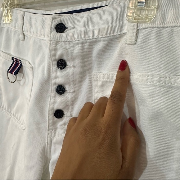 Vintage Tommy Hilfiger jeans mid rise white pants flare leg cropped denim Y2K - Picture 12 of 16